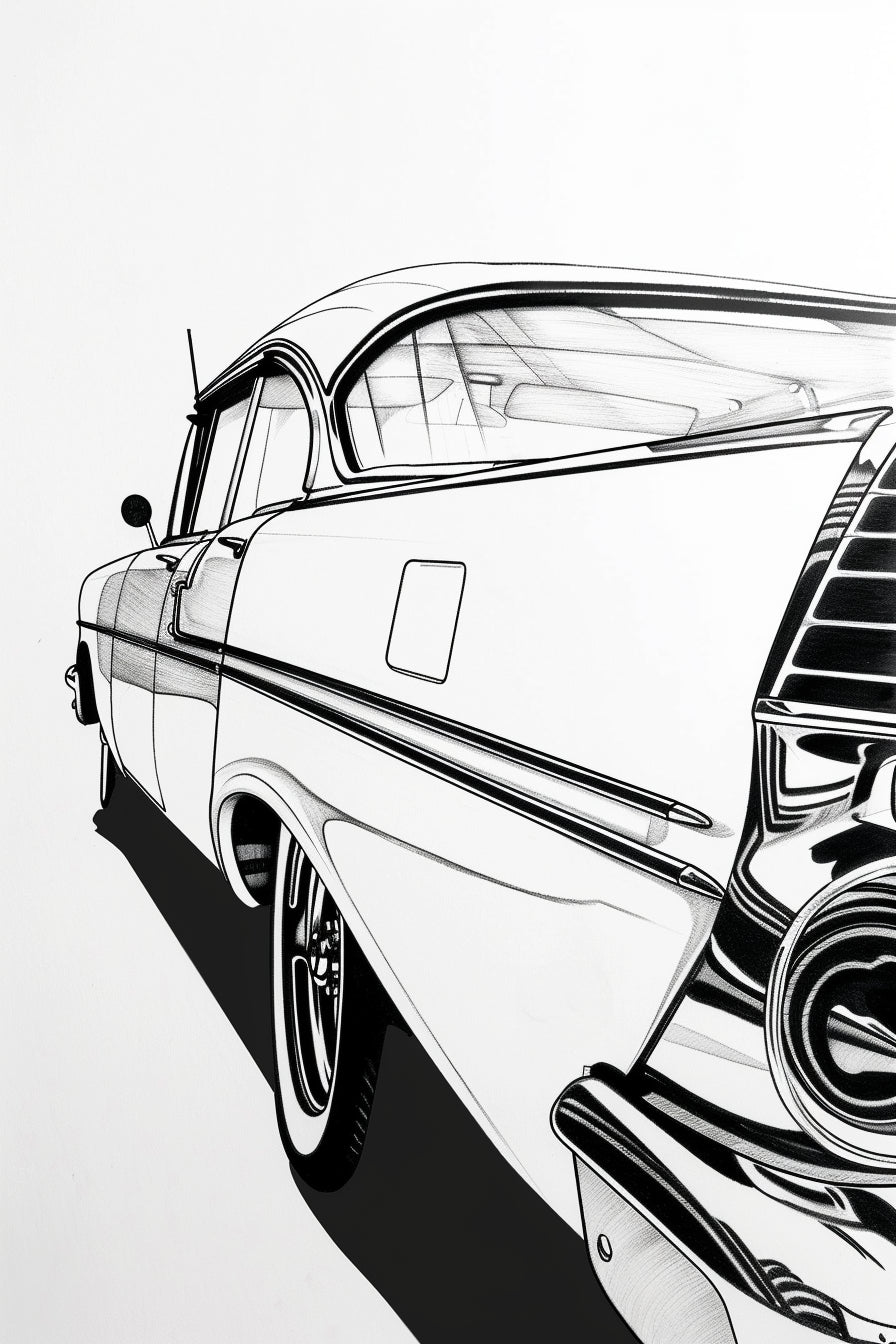 Elegantní silueta klasického automobilu