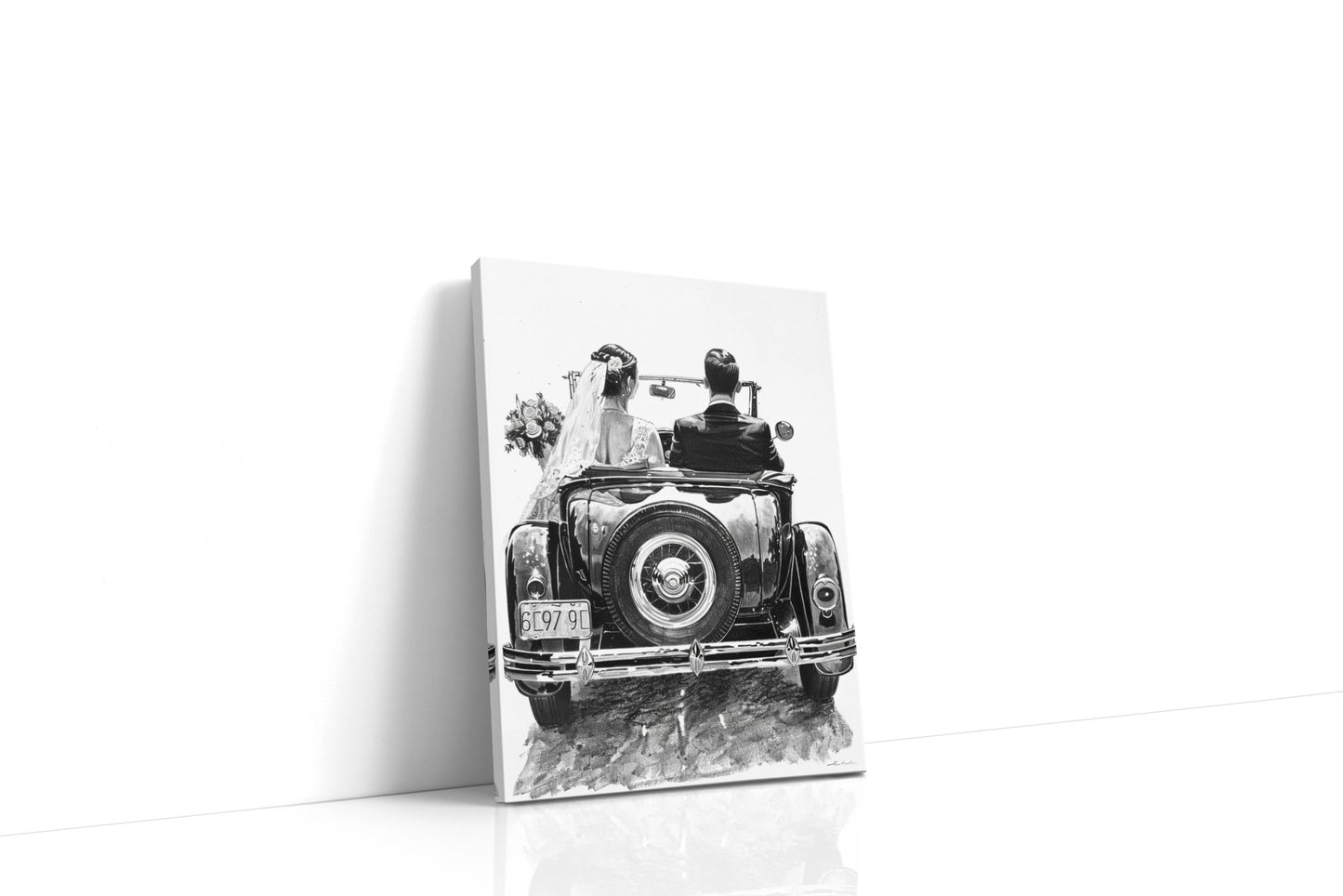 Svatební auto s novomanžely