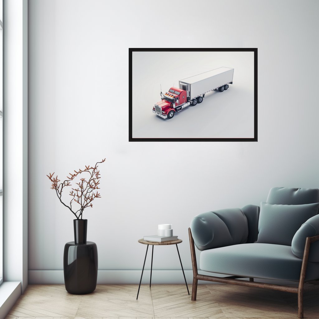 Nákladní vůz s červenou kabinou