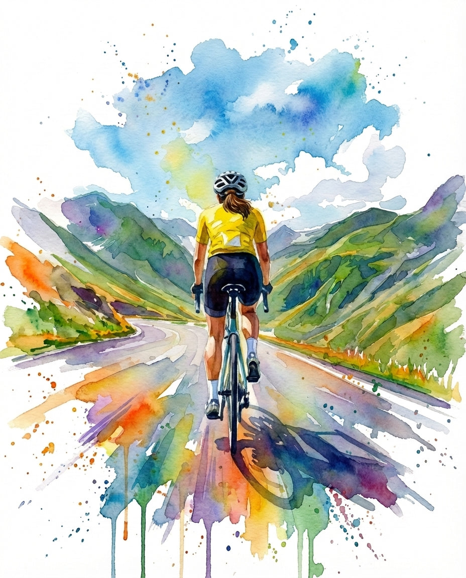 Cyklista na horské silnici