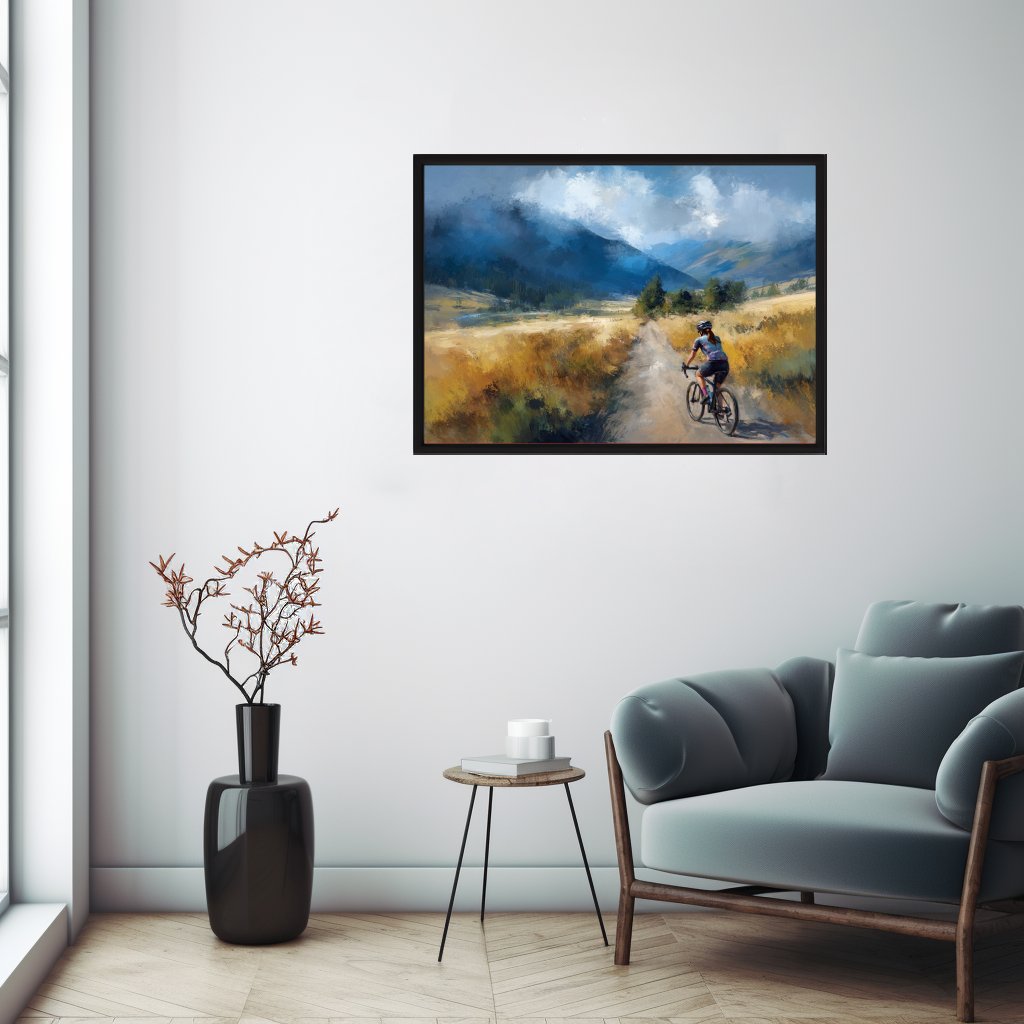 Cyklistka v horské krajině