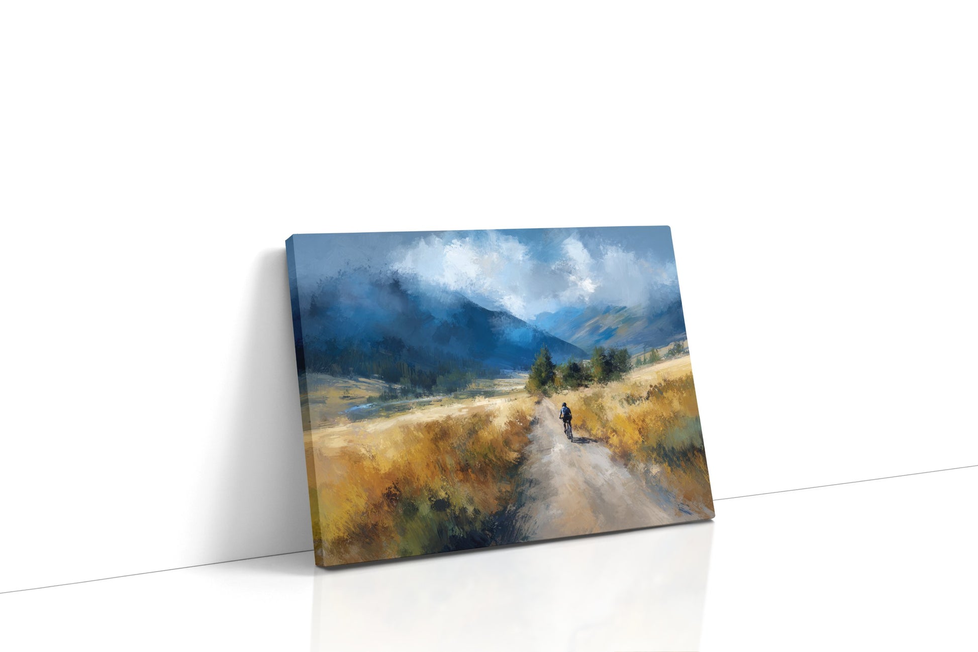 Cyklista v krajině hor